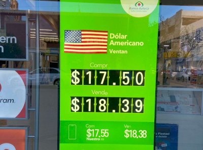 Sube ligeramente el dólar a $18.50 en casa de cambio Camnosa