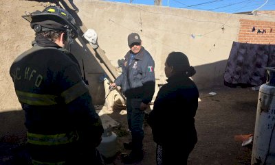 Atienden explosión de tanque de gas en la Col. Almanceña en Parral