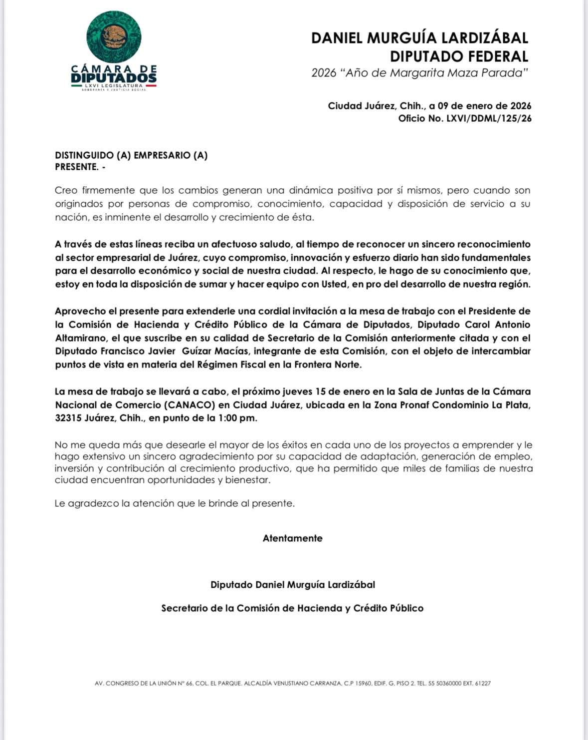 Analizarán en Juárez el tema de impuestos en la frontera