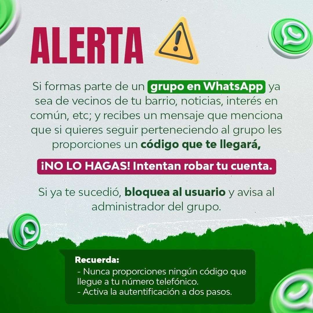 Alertan por intento de robo de cuentas de WhatsApp