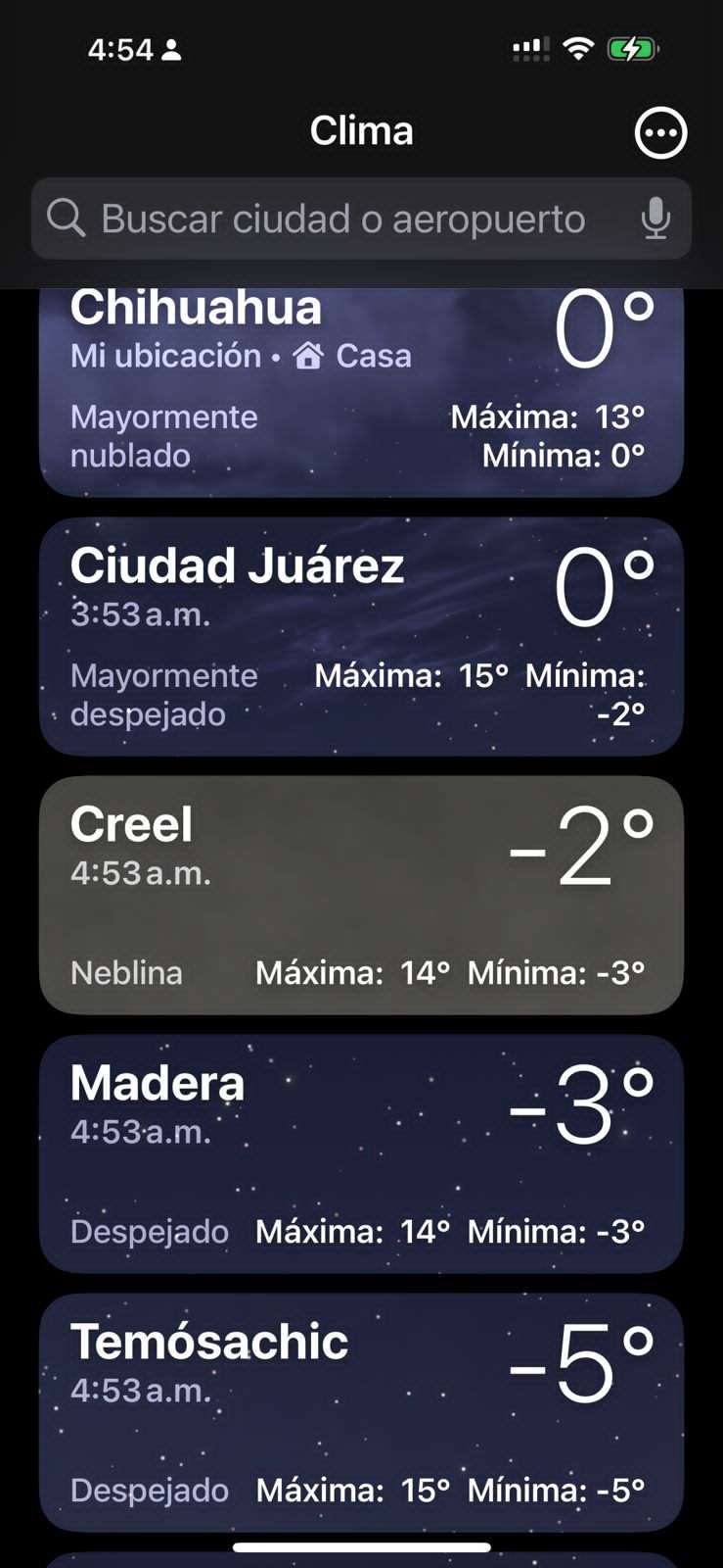 Amanece Juárez a 0° C, la máxima llegará a 15° este martes