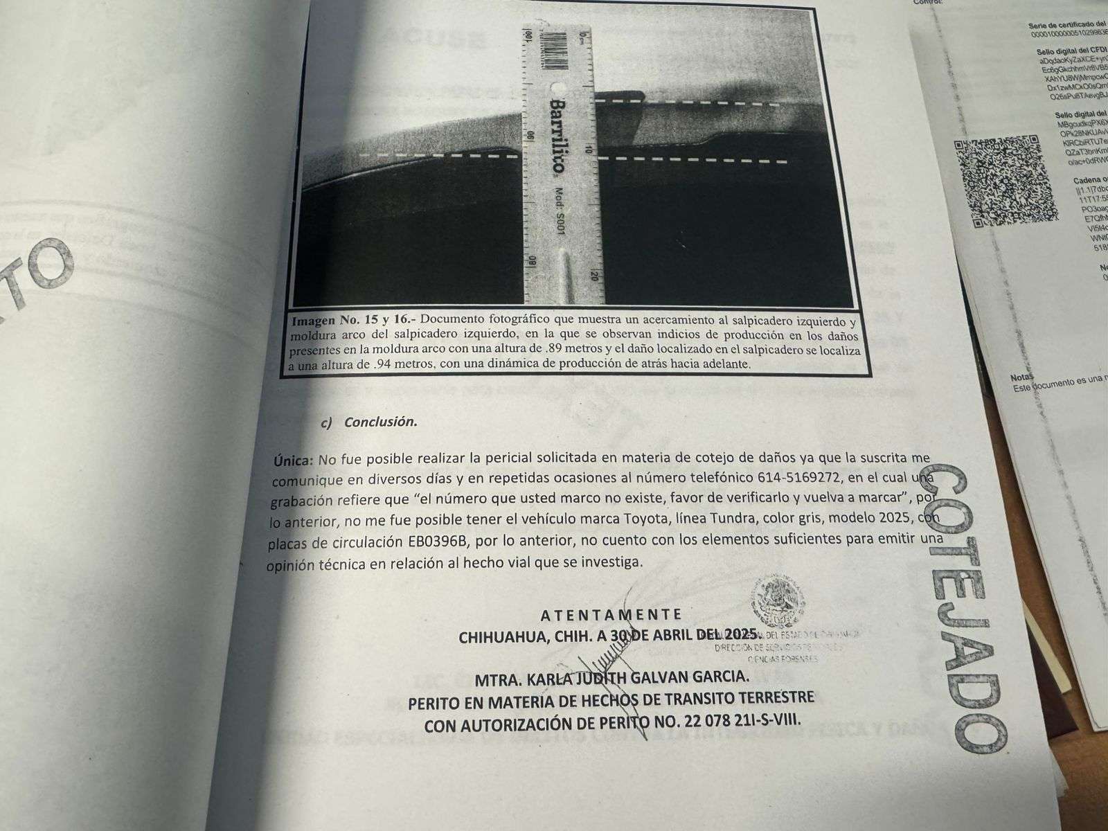 Perito de Fiscalía: no hice el cotejo porque no me contestó la llamada
