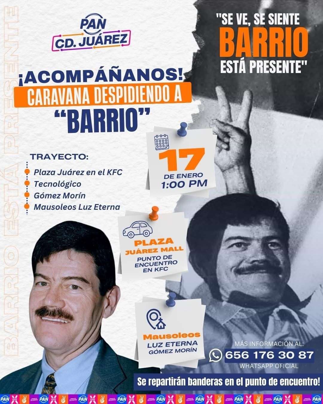 Convocan a caravana para despedir a Pancho Barrio 