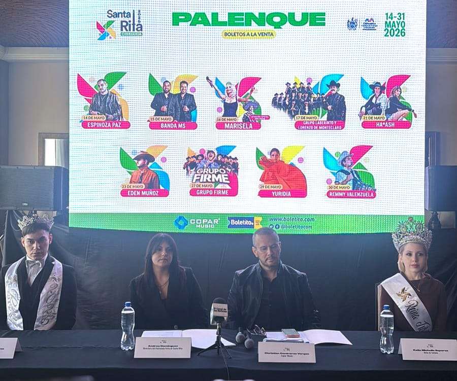 Presentan cartelera oficial del Palenque de la Feria de Santa Rita 2026