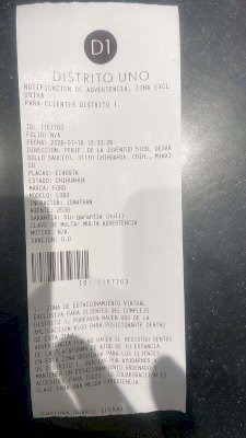 Multa personal del D1 a vehículos en la zona