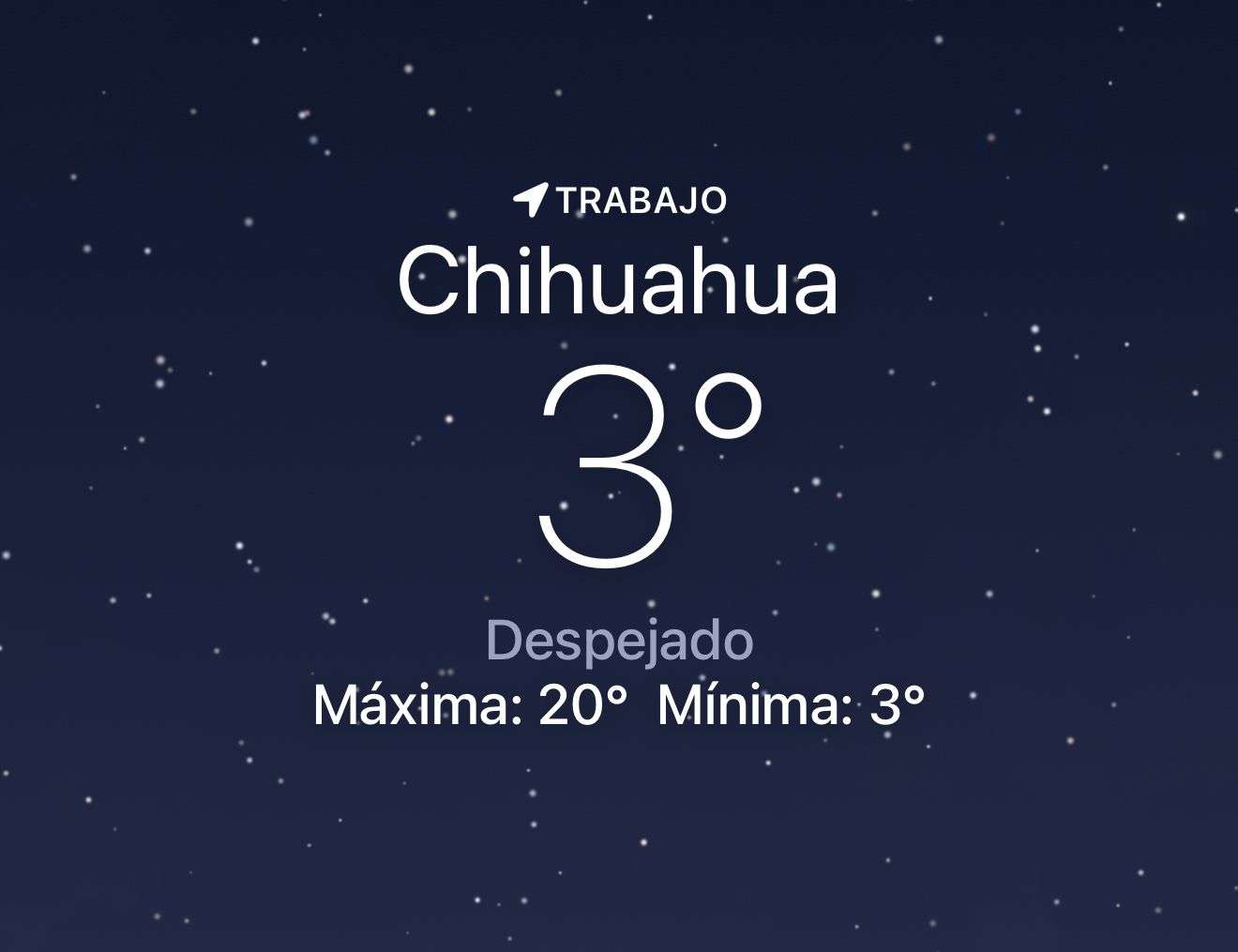 Amanece despejado con temperatura de 3 grados centígrados 