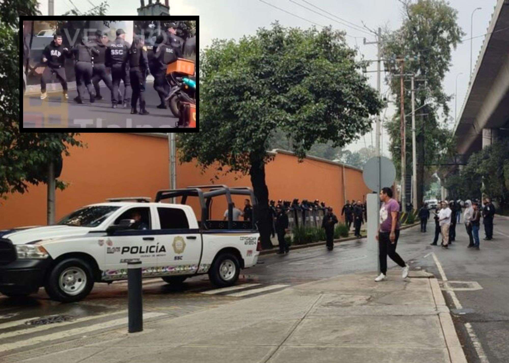 Protagonizan pelea policías y repartidores por aplicación 