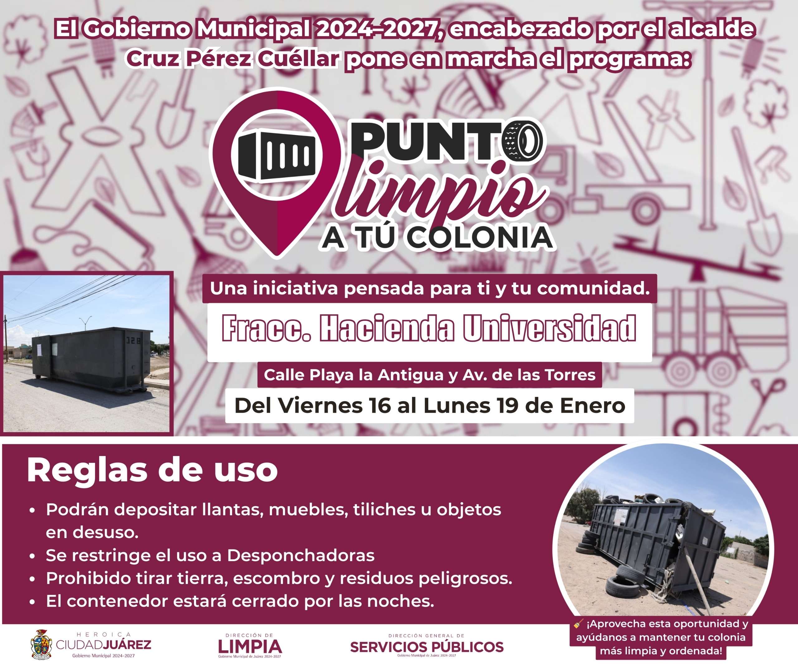 Listos Puntos Limpios en colonias de la ciudad 