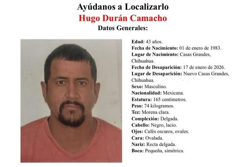 Buscan a hombre desaparecido en Nuevo Casas Grandes