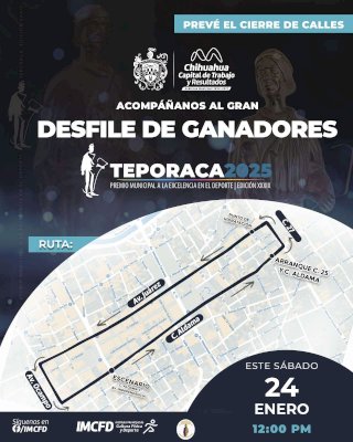 Cerrarán calles del centro por desfile del premio Teporaca 