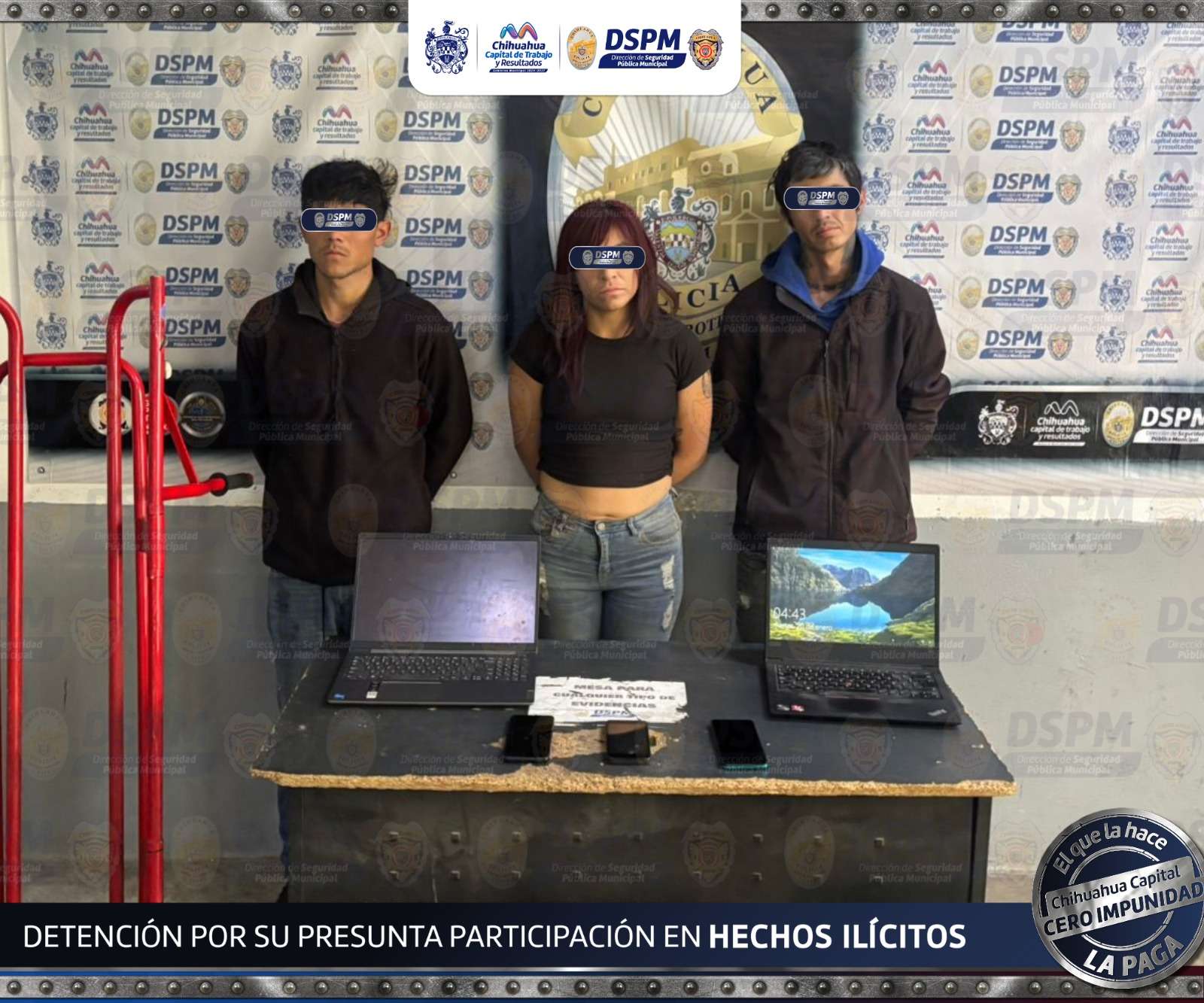 Arrestan a tres con laptops y teléfonos robados en Barrio El Bajo