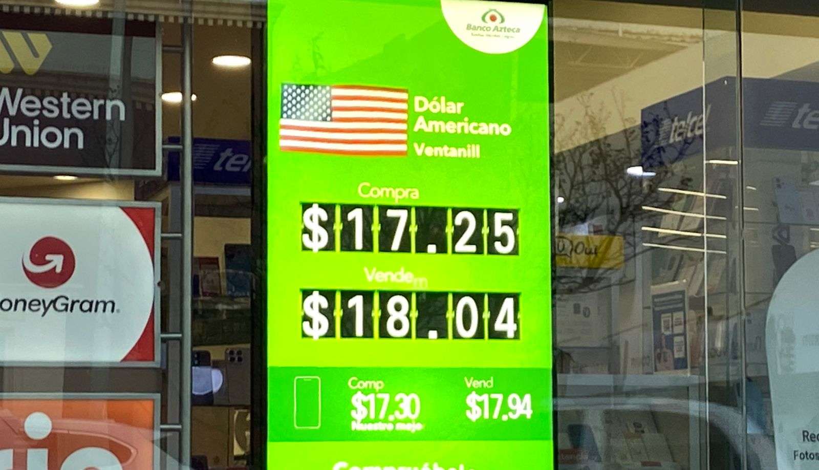 Sigue el dólar a $18.25 en casa de cambio Camnosa