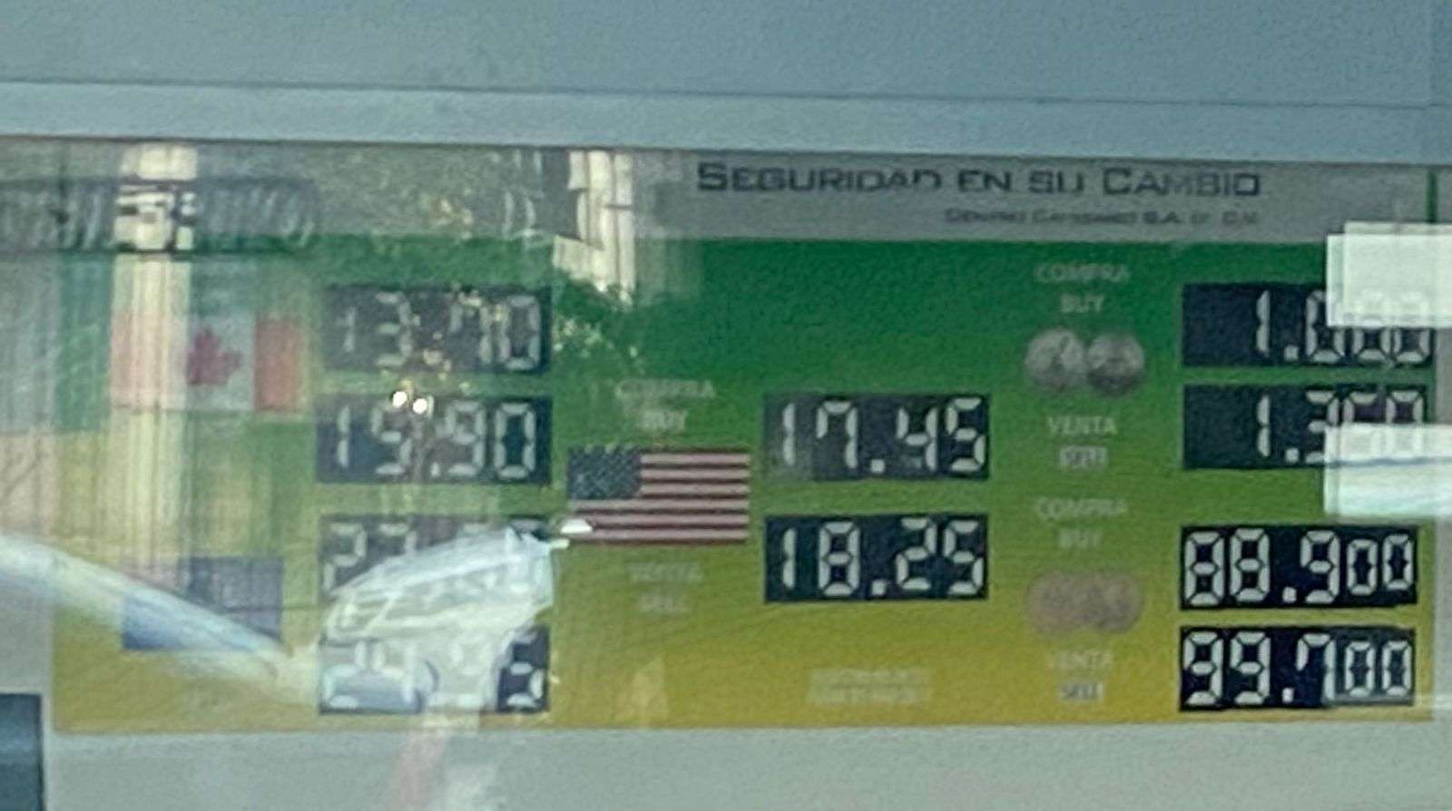 Sigue el dólar a $18.25 en casa de cambio Camnosa