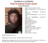 Buscan a Ángel Guadalupe Acosta Jáquez, menor de 14 años