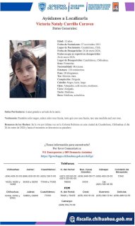 Piden ayuda para encontrar a niña de 12 años desaparecida