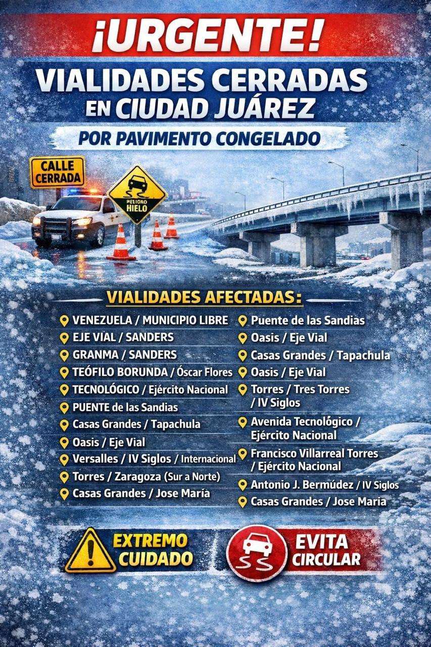 Cierran vialidades por pavimento cristalizado y accidentes viales 