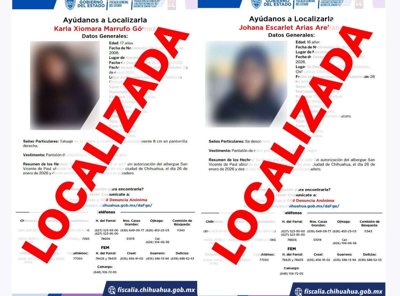 Hallan sanas y salvas a dos jovencitas reportadas como desaparecidas 