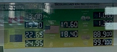 Sube ligeramente el dólar a $18.40 en casa de cambio Camnosa