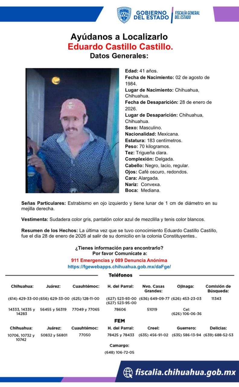 Desaparece al salir de casa en la colonia Constituyentes