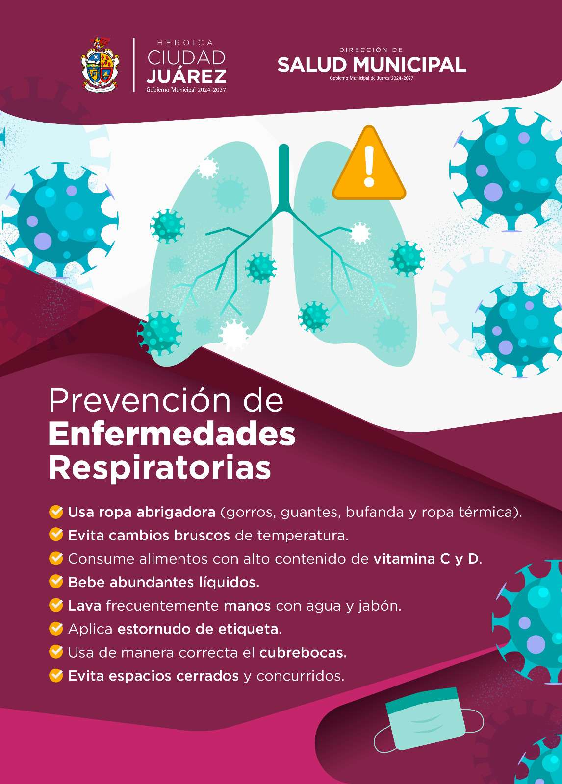 Emiten recomendaciones para evitar enfermedades respiratorias 