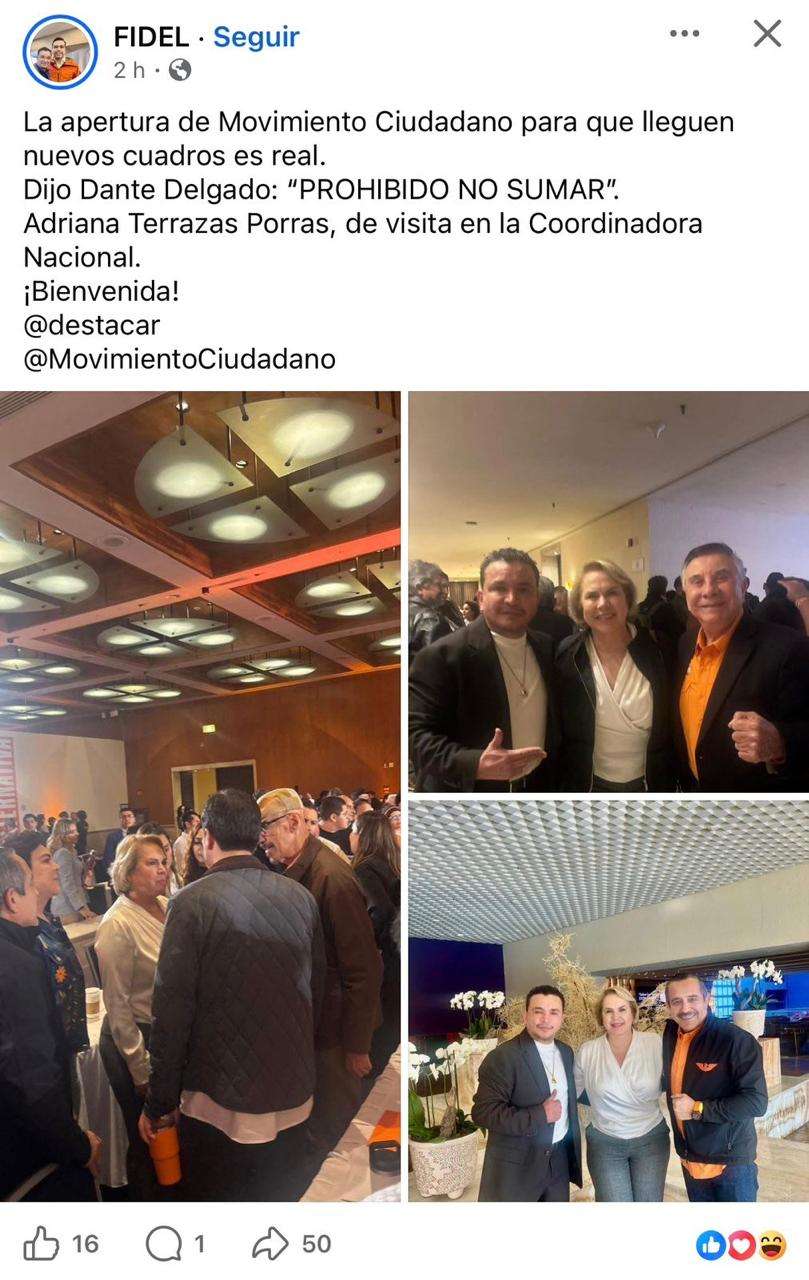 Asiste Adriana Terrazas a Coordinadora Nacional de Movimiento Ciudadano