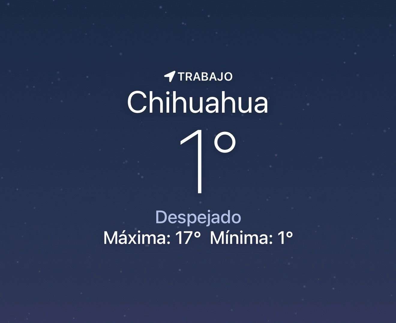 Amanece fresco y despejado con temperatura de 1 grados centígrados 