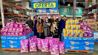 Dona a Centro de Bienestar Animal casi media tonelada de alimento para mascotas