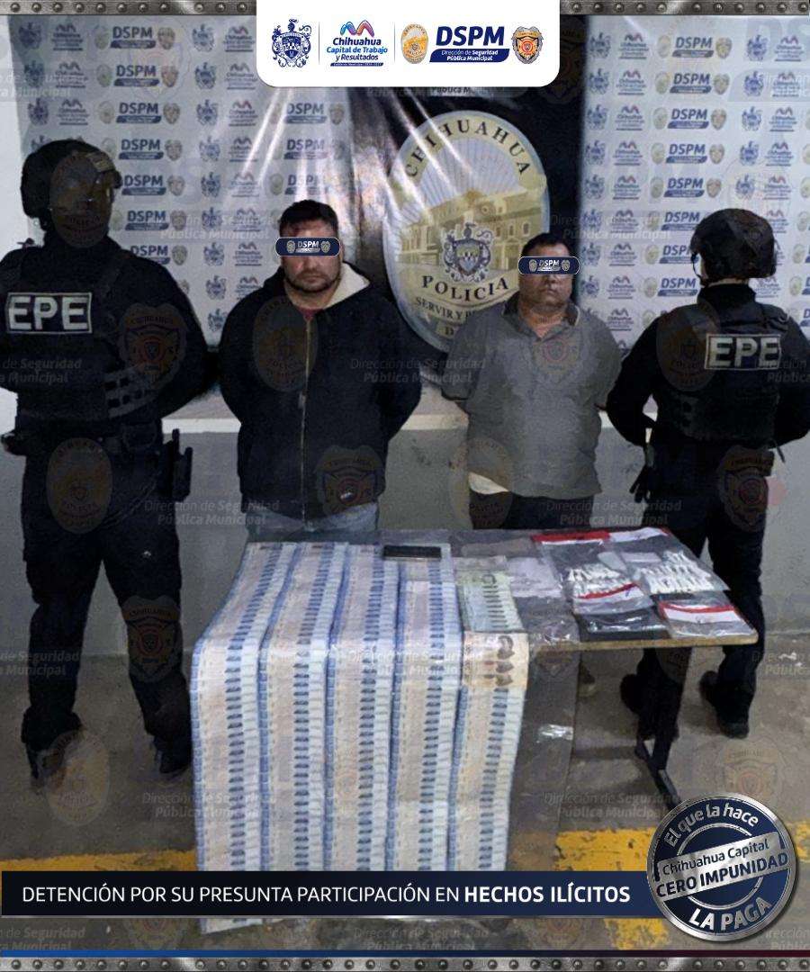 Detienen a dos con 51 dosis de cocaína y más de 100 mil pesos
