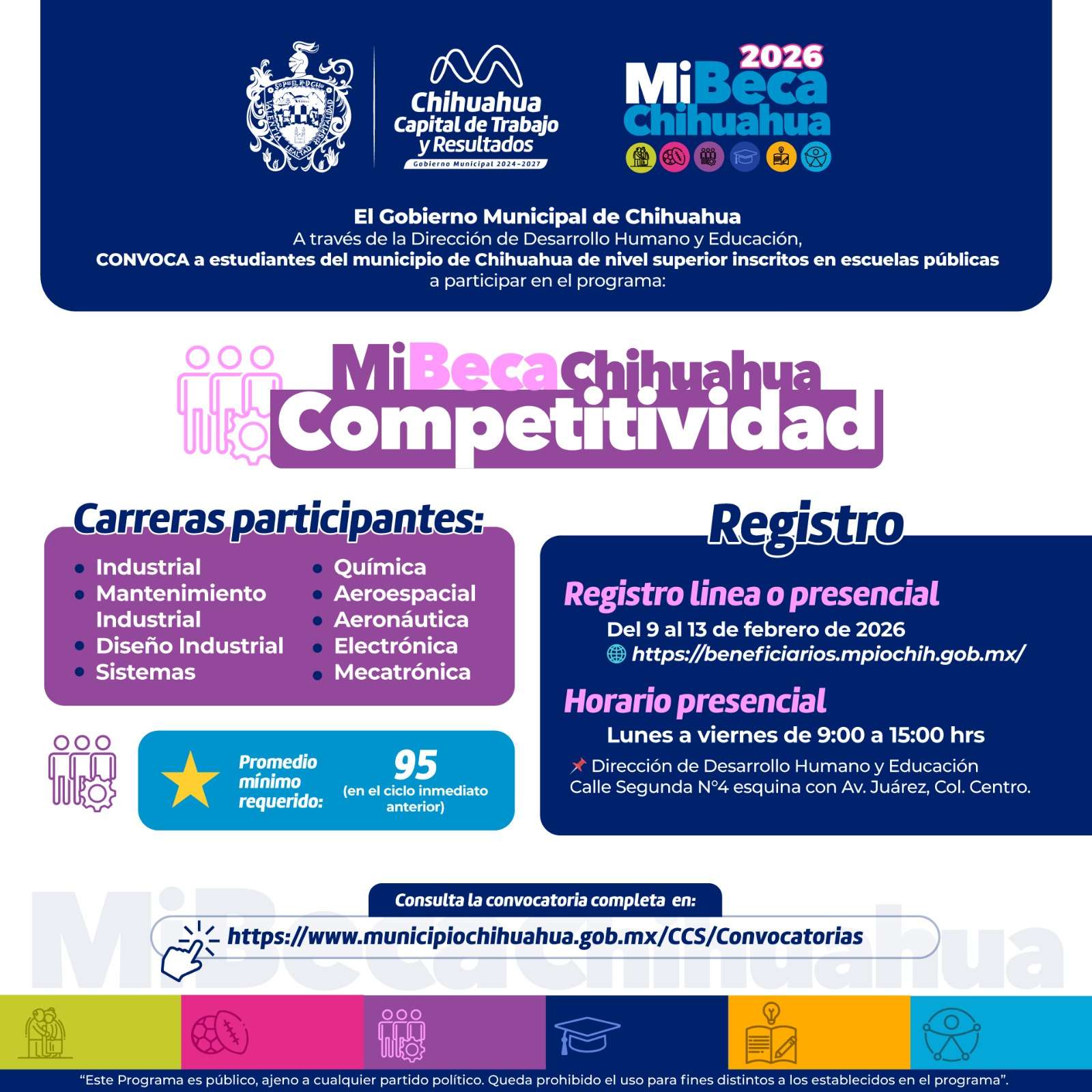 Lanzan convocatoria Mi Beca Chihuahua 2026 en Competitividad