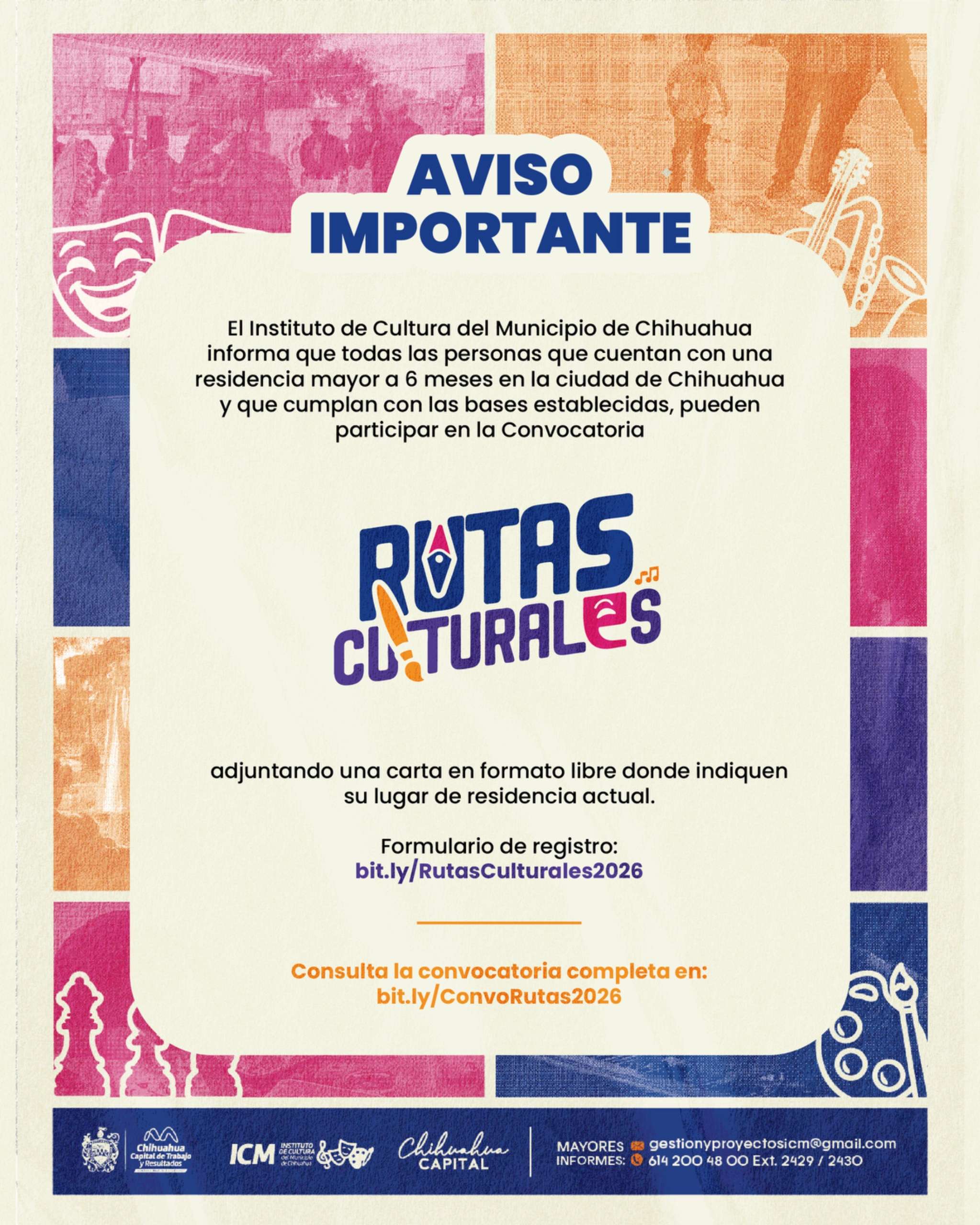 Invitan a participar en convocatoria de Rutas Culturales 2026