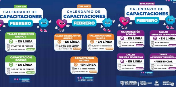 Conoce el calendario de capacitaciones para estancias infantiles