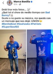 Guste o no, Bad Bunny deja mensaje de unión en el Super Bowl: Alcalde 