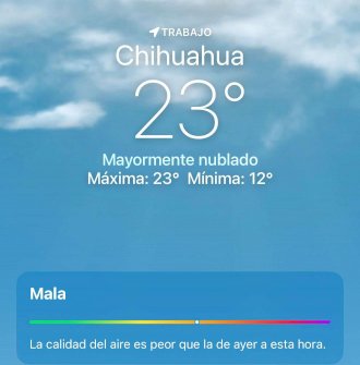 Reportan mala calidad del aire en la capital