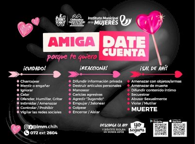 Comparten alertas para prevenir violencia en el noviazgo