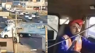 Choca camión torton y parte a la mitad caja de un tráiler en Irapuato
