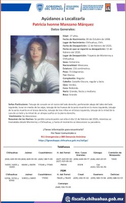 Desaparece mujer cuando viajaba de Monterrey a Chihuahua 