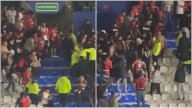 Protagonizan aficionados riña durante el Pachuca vs Atlas