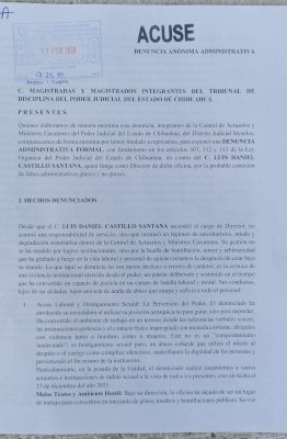 Piden remoción del Jefe de la Central de Actuarios por hostigamiento