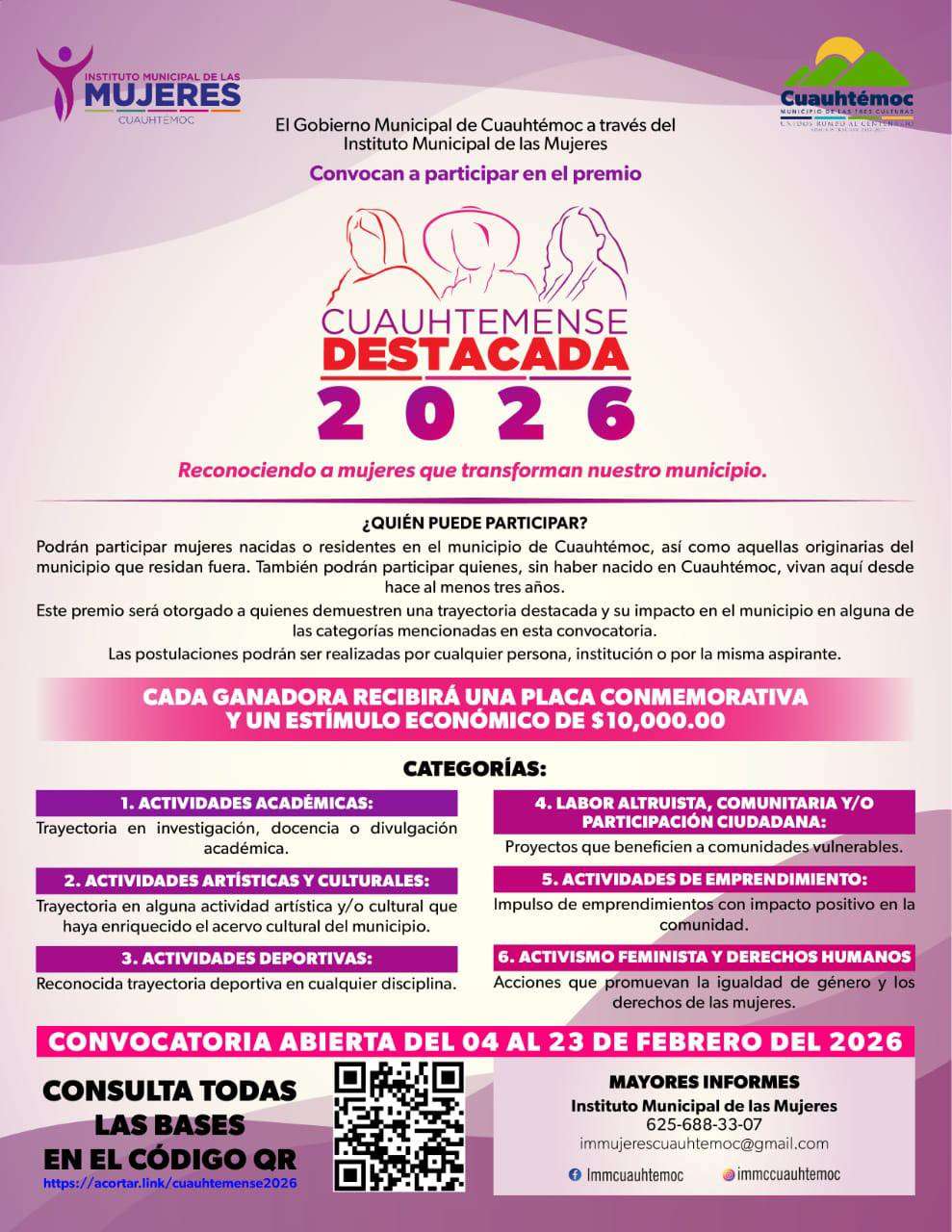 Invitan a postular candidatas para Cuauhtemense Destacada 2026