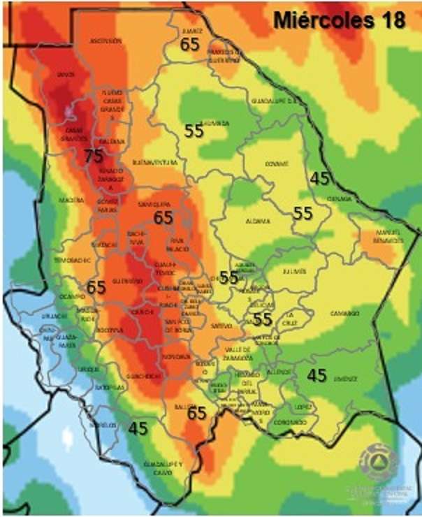 Prevén ráfagas de hasta 75 km/h y tolvaneras en el estado