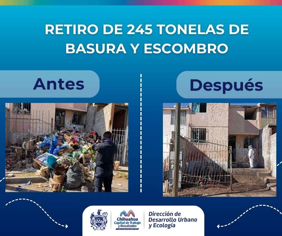 Retira Municipio 245 toneladas de basura de vivienda en el Saucito