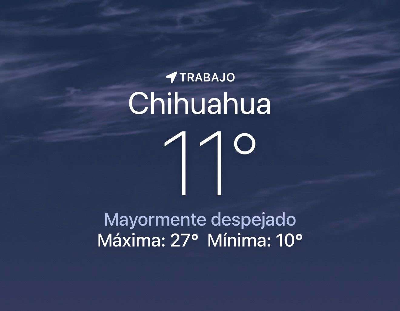 Amanece despejado y fresco con temperatura de 11 grados centígrados 