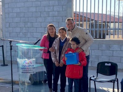 Entrega Marco Bonilla barda perimetral en escuela Cecilio Polanco Nava