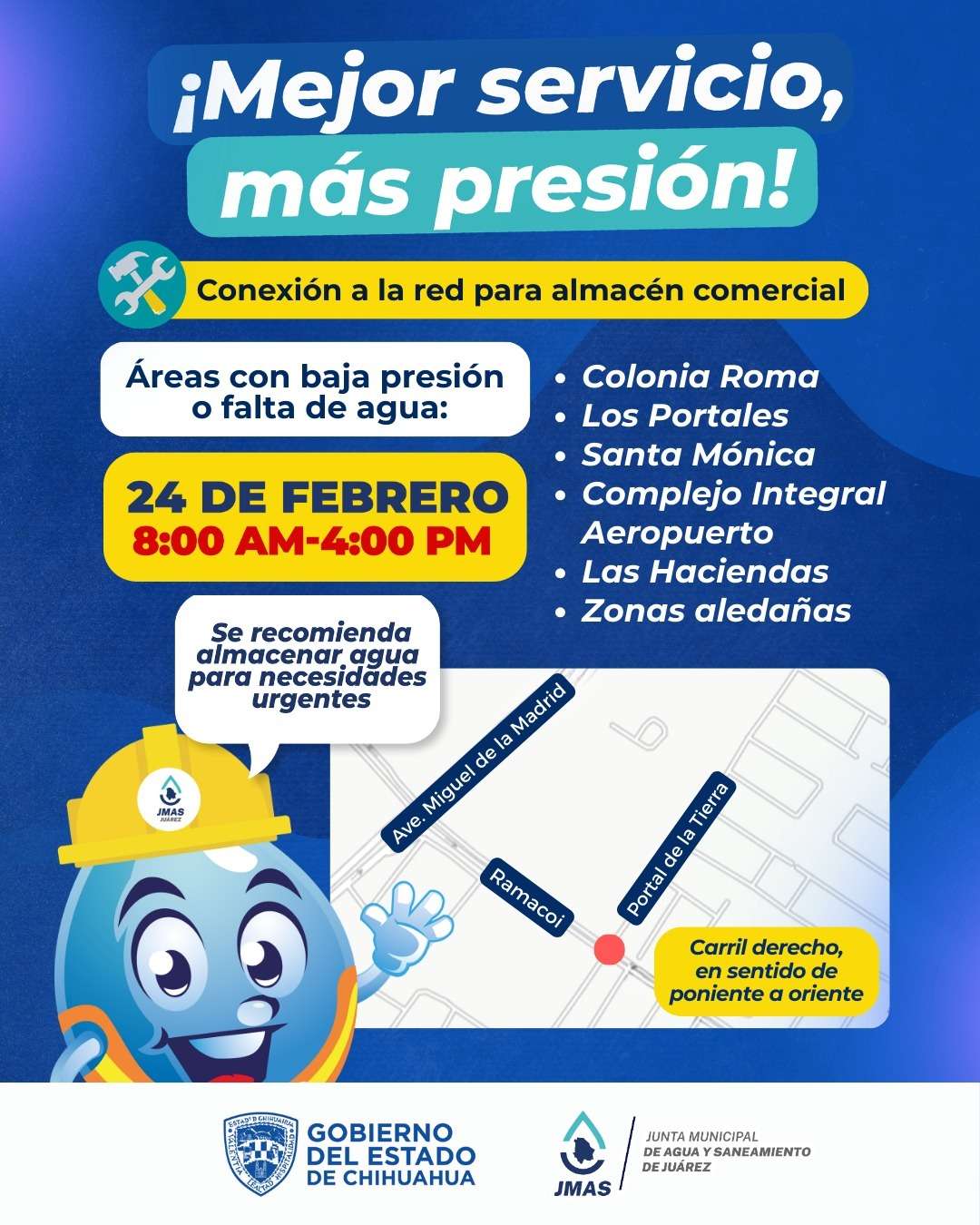 Alerta JMAS por obras en Infonavit Aeropuerto 