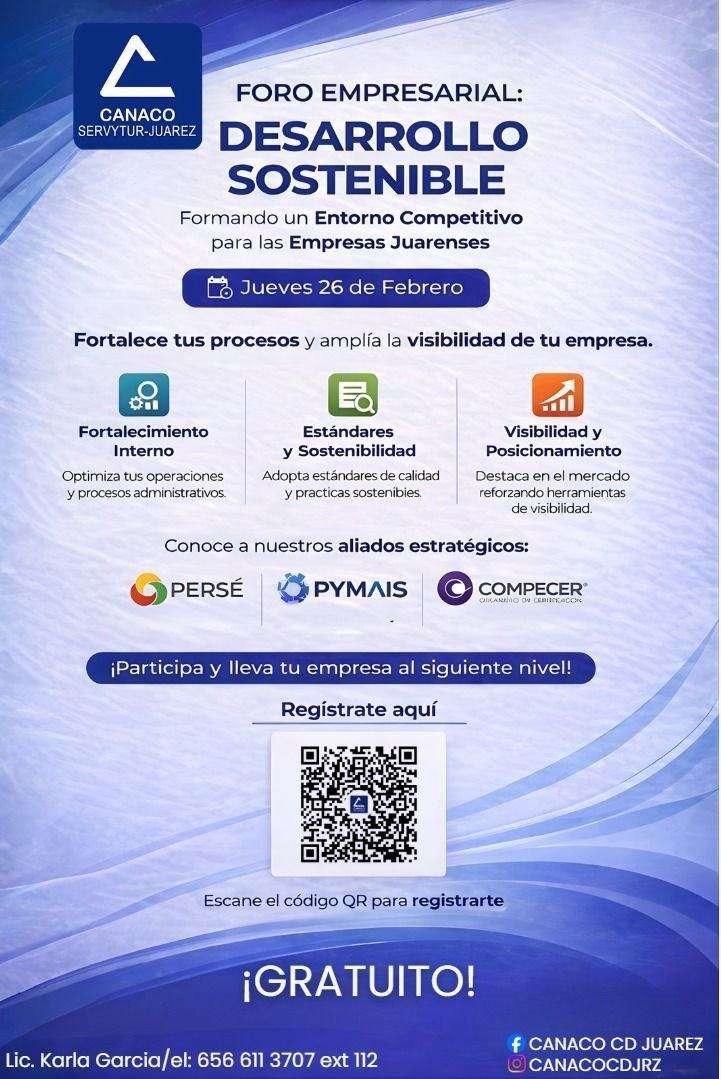 Realizará Canaco Foro Empresarial sobre Desarrollo Sostenible 
