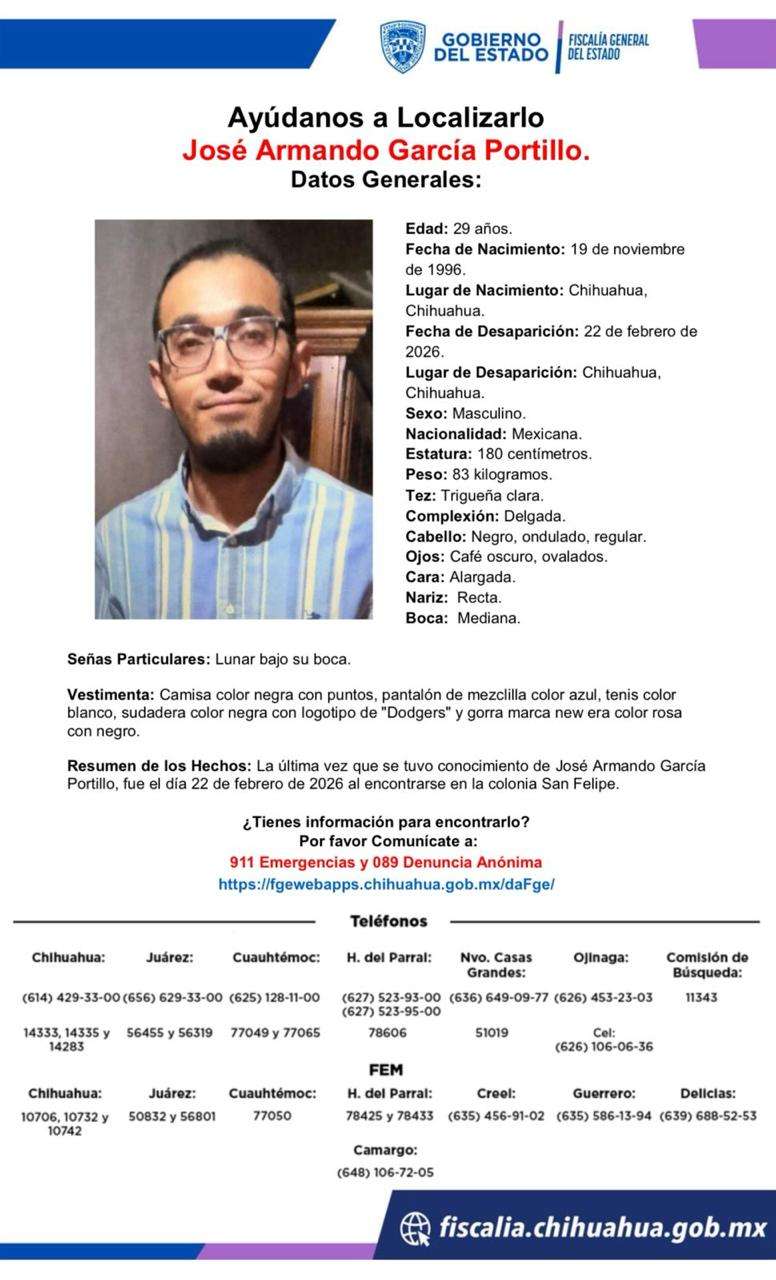 Desaparece joven en la colonia San Felipe
