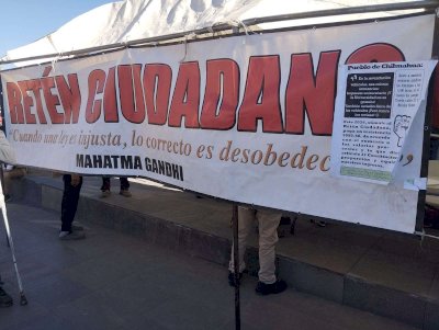 Protesta Retén Ciudadano por mejoras en transporte publico 
