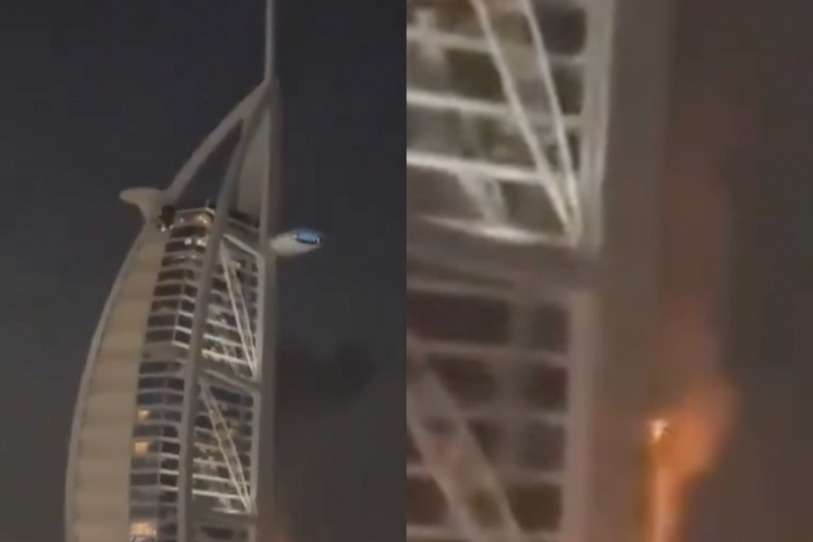 Provoca ataque con dron incendio en el famoso hotel Burj Al Arab de Dubái 