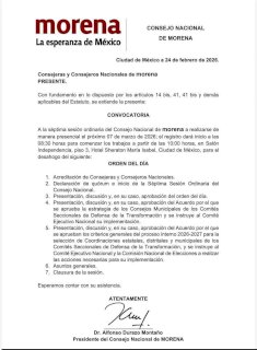 Definirá Morena ruta interna rumbo a 2027 en Consejo Nacional