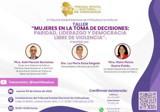 Invita TEE al taller Mujeres en la Toma de Decisiones